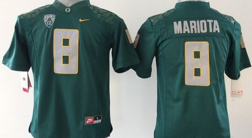 Ducks #8 Marcus Mariota Dark Green Stitched Youth NCAA Jersey - Click Image to Close